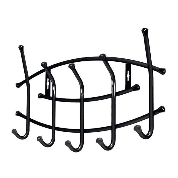 Вешалка 5 крючков настенная 440*300*85мм металл черный ВНП3