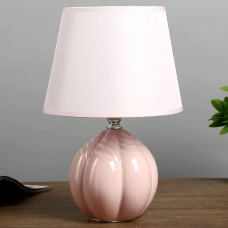 Лампа настольная с абажуром керамика Бутон светло-розовый 20*20*30см Е27 40Вт