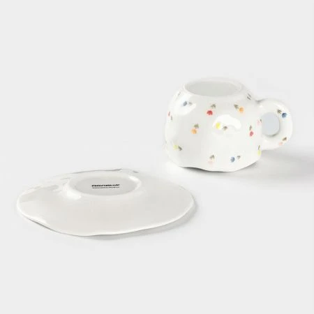 Чайный набор 2пр керамика ЦВЕТОЧНОЕ УТРО на 1 персону 320мл ручная роспись (48)