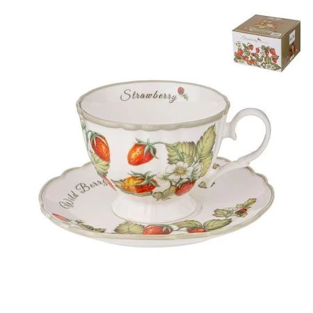 Чайный набор 2пр фарфор Strawberry на 1 персону 270мл (24)