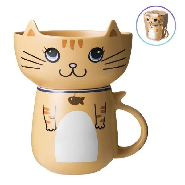 Набор для завтрака 2пр (салатник 500мл, кружка 450мл) фарфор Cat (16)