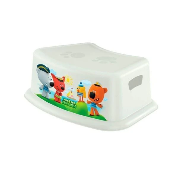 Табурет-подставка детский 375*250*130мм пластик МИ-МИ-МИШКИ белый (12)