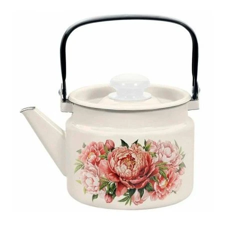 Чайник 2л эмаль БУКЕТ ПИОНОВ С-2710/4 (6)
