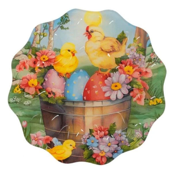 Подставка для яиц и кулича на ножке стекло 24*23,5*8см (4)