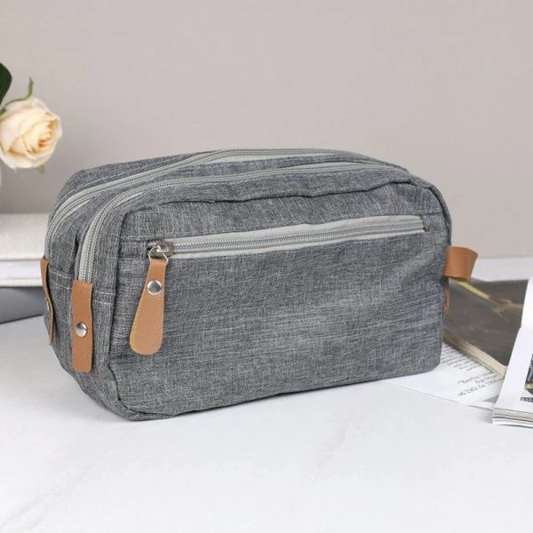 Косметичка мужская полимер/текстиль 10*25*15см BGCO серая XN-020GR (150)