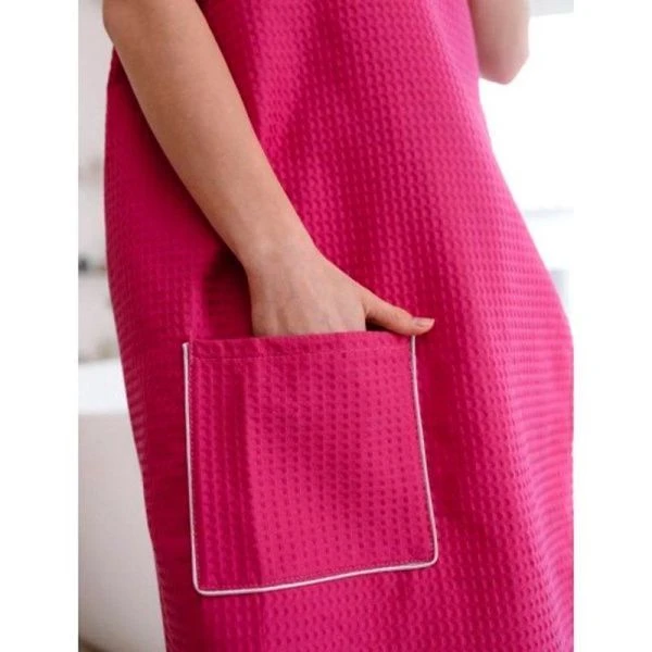 Набор для сауны женский вафельный 2пр (килт 90*146см, полотенце 47*90см) Фуксия