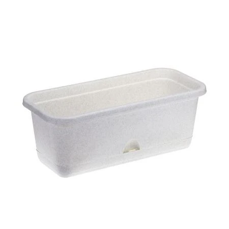 Балконный ящик 40см 185*150*400мм пластик Мраморный с поддоном (28)