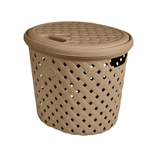 Корзина для белья 14л 325*280*280мм пластик Rattan шоколадный мокко (10) Корзина для белья 14л 325*280*280мм пластик Rattan шоколадный мокко (10)