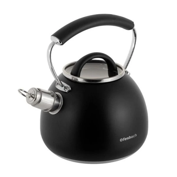 Чайник со свистком 2,5л нерж.сталь ручка soft touch черный