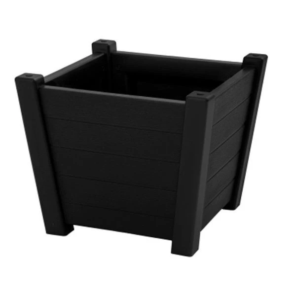 Кашпо 30л 422*422*355мм пластик ПРОВАНС квадратное антрацит (1)