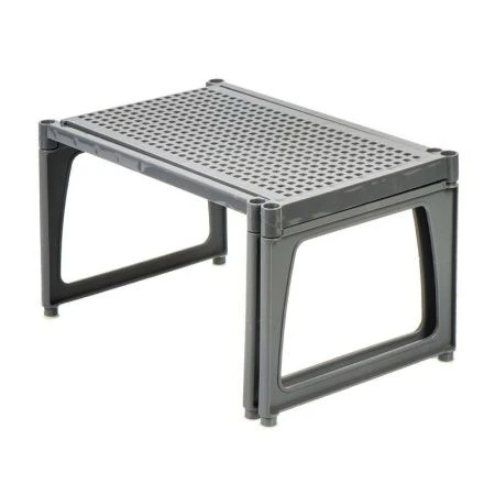 Подставка раздвижная 31*19,5*17см пластик ЛОФТ серая на пластиковых ножках (10)