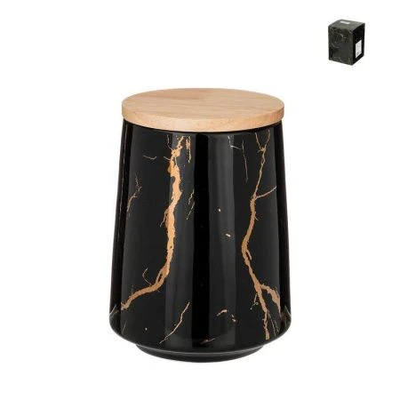 Банка для сыпучих продуктов 650мл 10,5*14см фарфор Fantasy черная (24)