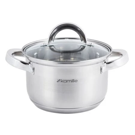 Набор посуды 8пр (ковш 1,8л, кастрюли 2,5/3,8л/5,8л) нерж.сталь стекл.крышки полые ручки арт. 5632S (2) Набор посуды 8пр (ковш 1,8л, кастрюли 2,5/3,8л/5,8л) нерж.сталь стекл.крышки полые ручки арт. 5632S (2)