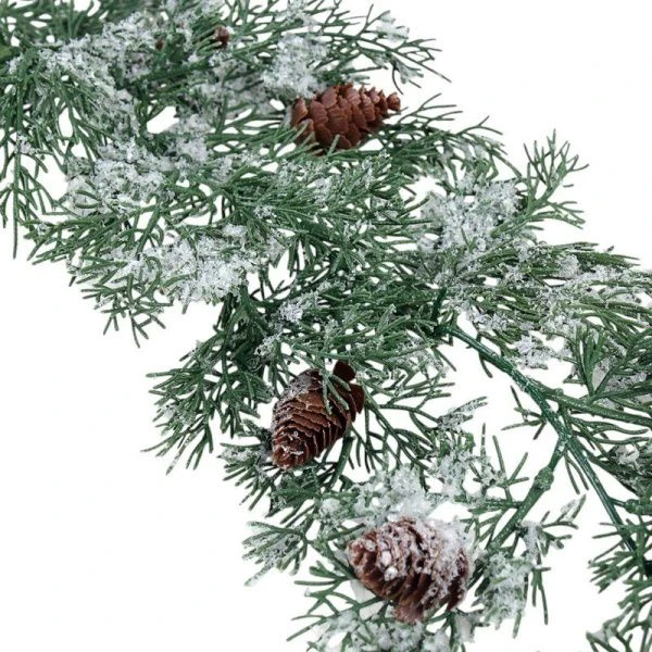 Ветка еловая искусственная 178см заснеженная с шишками SDTT108A (25/100)