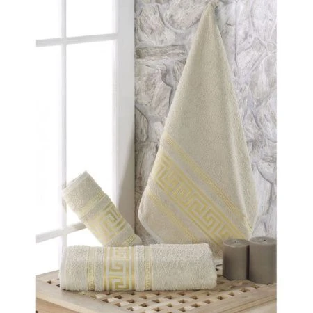 яяяПолотенце махровое 70*140см жаккард Karna ITEKA (Бежевый)