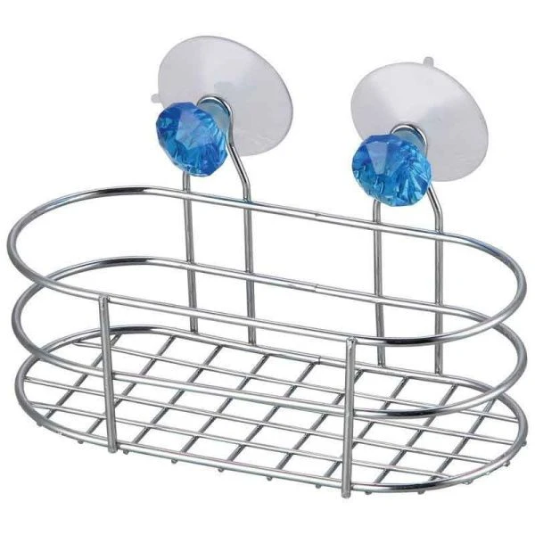 Полка прямая 1 ярусная 20*9,40*10см хром БРИЛЛИАНТ синий  W2617 (20)