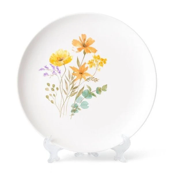 Тарелка мелкая 20см керамика ЦВЕТОЧНАЯ ФАНТАЗИЯ десертная (36)