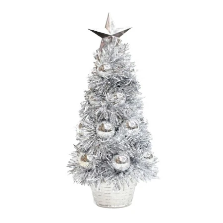 Елка искусственная 35см со светодиодами с игрушками PE/PVC сереб./сереб. XR-2023112/JC-15183 (60)