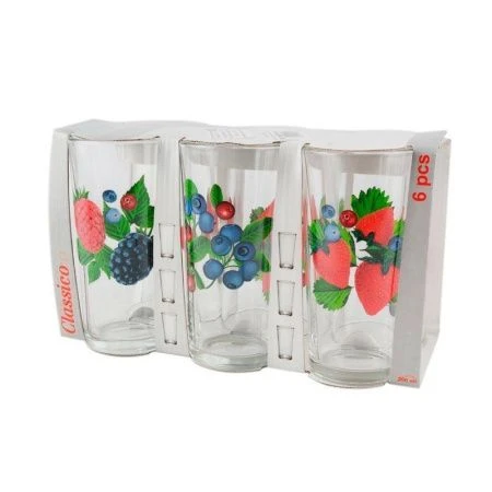 Стаканы набор 6шт 230мл стекло Ода высокий ЯГОДЫ 05с1256ДЗУ (6)