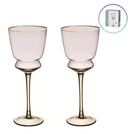 Бокалы для вина набор 2шт 380мл стекло Twist & Shine розовый (10)