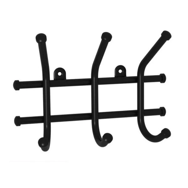 Вешалка 3 крючка настенная 23*8*16,5см металл НОРМА черная (10)