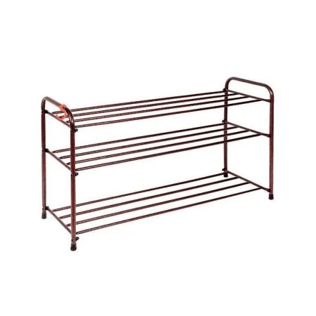 Полка для обуви 3 секции 87*30*48см металл АЛЬФА 33 медный антик (1)