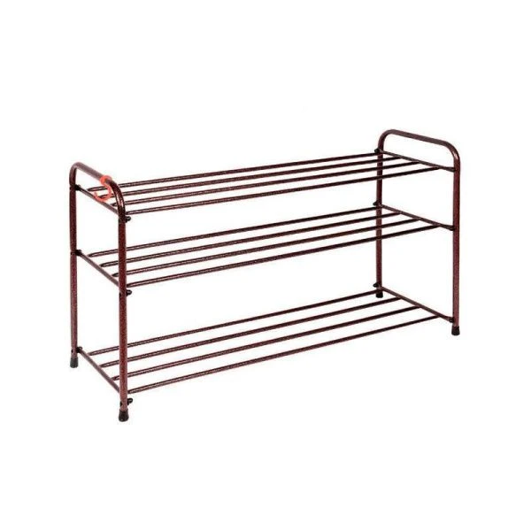 Полка для обуви 3 секции 87*30*48см металл АЛЬФА 33 медный антик (1)