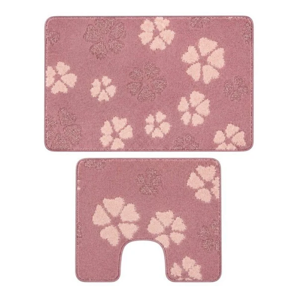 Набор ковриков в ванную 2пр 50*80/40*50см полипропилен MAXIMUS 4980 DUSTY ROSE розовый 2580