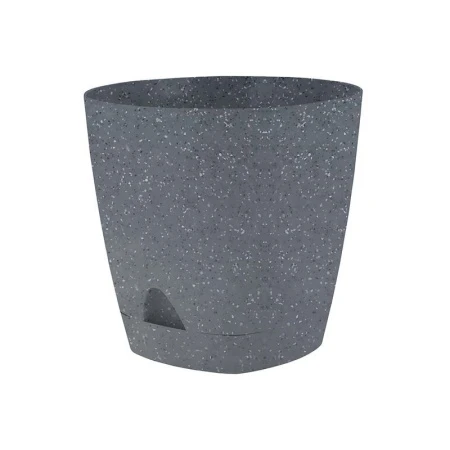 Горшок для цветов  1,35л 140мм пластик Amsterdam темный камень с прикорневым поливом (10)