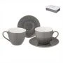 Чайный набор 4пр фарфор Grain lefard на 2 персоны 220мл серый (12)