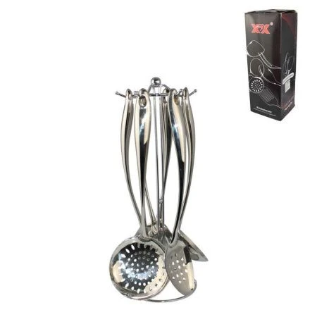 Набор кухонных принадлежностей 6пр нерж на подставке 42*15см подар.уп JC-7033 (12)