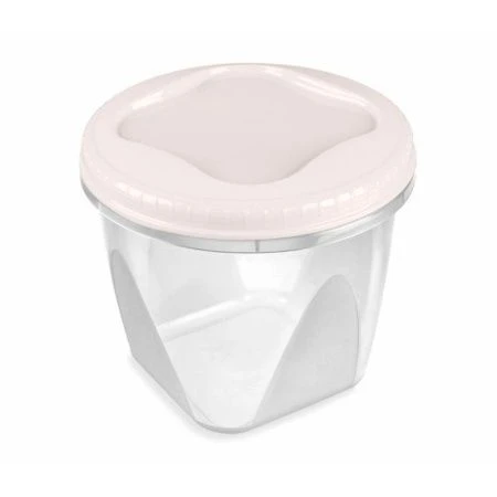 Банка для продуктов 1,5л пластик ТОНДО с завинчивающейся крыш. кремовая 135*148*148мм С288КРЕМ (18)