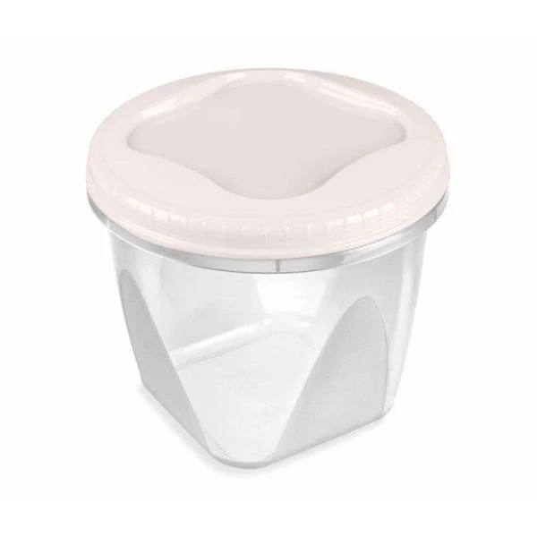 Банка для продуктов 1,5л пластик ТОНДО с завинчивающейся крыш. кремовая 135*148*148мм С288КРЕМ (18)