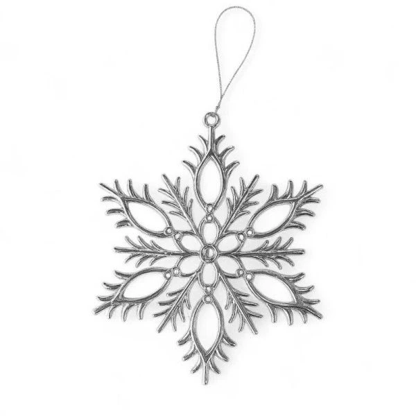 Игрушка новогодняя на елку СНЕЖИНКА 12см серебро LF-7581S/JC-16237 (880)