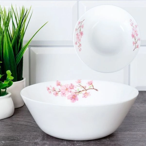 Тарелка глубокая 550мл 15,5см стеклокерамика САКУРА суповая LGW-60 (7196) (6/72)