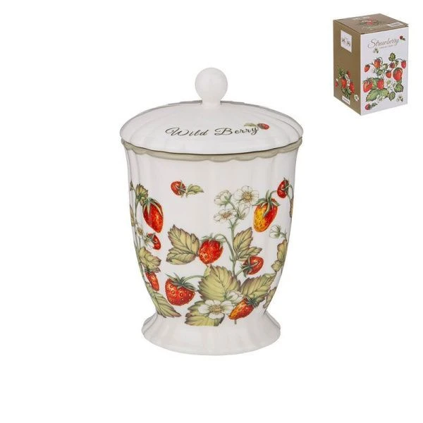 Банка для сыпучих продуктов 600мл 11*16,5см фарфор Strawberry (12)