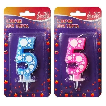 Свеча в торт стеарин Цифра ЗАБАВА 5 розовый/голубой (24) Свеча в торт стеарин Цифра ЗАБАВА 5 розовый/голубой (24)
