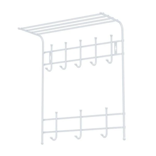 Вешалка с полкой 2-х ярусная 600*745*250мм металл серая матовая ВПТ8 (5)