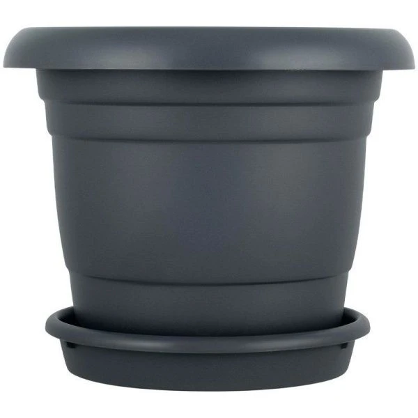 Горшок для цветов 32л пластик Athena c поддоном вулканический серый (5)