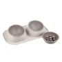 Миска для животных двойная 450мл пластик ТВИКС МАКСИ + подарок миска для медл. кормл. капучино (8)