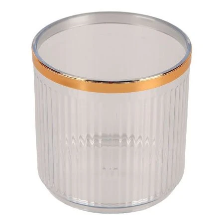 Банка для сыпучих продуктов 400мл h8,8см акрил/нерж.сталь с ложкой белая (150)