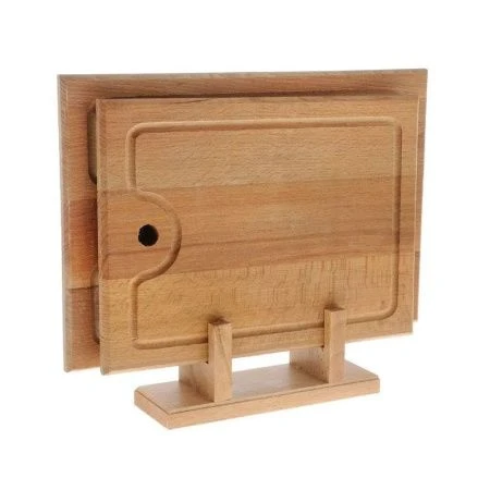 Доска разделочная набор 2пр 35*25/30*22см бук ХОЗЯЮШКА в кассете горизонт 31-03 (5)