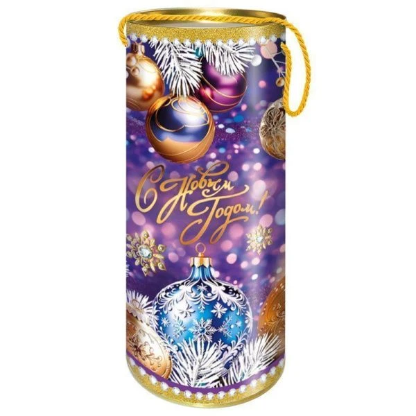 Коробка туба картонная 12*34,5см 1,5кг Новогодние Конфетти (9)