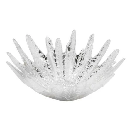 Блюдо 16см стекло ЛЕДЯНОЙ ЦВЕТОК серебро 19309/S  (16)