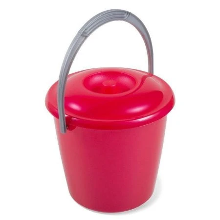 Ведро 3л пластик СОЛО с крышкой перламутровое красное С634ККРА (13)