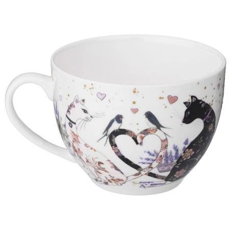 Чайный набор 12пр фарфор ЛАВАНДОВЫЕ КОТЫ на 6 персон 275мл (4)