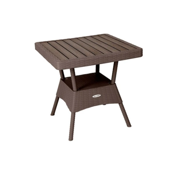 Стол 75,5*75см h80,5см пластик Rattan Ola Dom коричневый квадратный (1) Стол 75,5*75см h80,5см пластик Rattan Ola Dom коричневый квадратный (1)