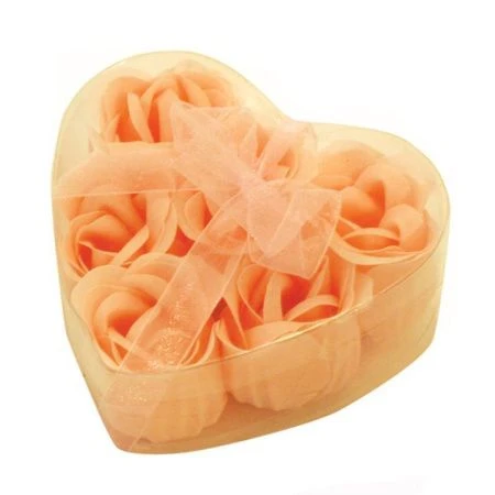 Мыльные цветы Розы в коробке в виде Сердца 6шт.