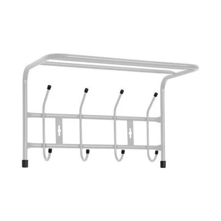 Вешалка с полкой настенная 400*238*268мм металл серая матовая ВП4 (5)