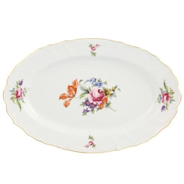 Блюдо 39см фарфор БЕРНАДОТТ ПОЛЕВОЙ ЦВЕТОК овальное (1)